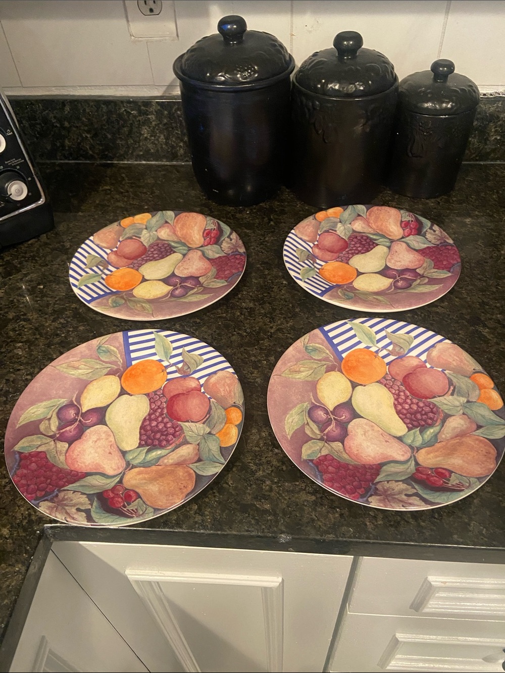 Decorative Fruit Pattern Dinner Plate Set - Multicolor